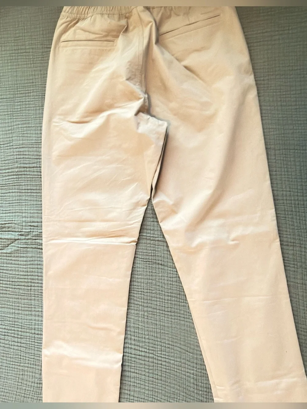 J. Crew Men's Light Beige Elastic-Waist Chinos